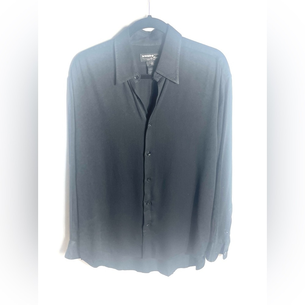 Mondo di Marco Black Button Front Long Sleeve Dress Shirt Italy L 52